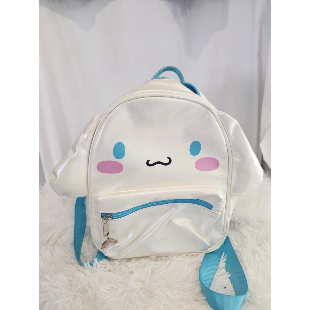 Sanrio Cinnamoroll Iridescent Mini Backpack Pearlescent White Blue 3D Ears NWT